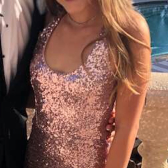 STUNNING B Darlin Pink Sequin Formal Dress - Picture 2 of 9